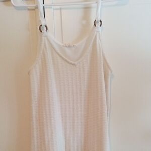 Promesa White Ribbed Sleeveless Camisole